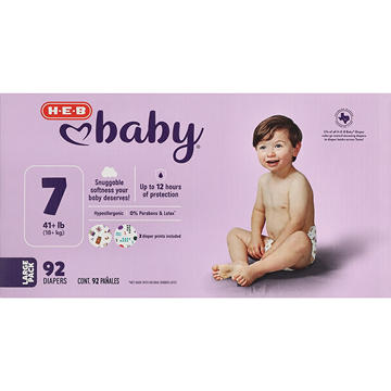 H-E-B Baby Large Pack Diapers - Size 7