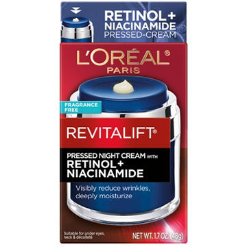 L'Oréal Paris Revitalift Pressed Night Moisturizer with Retinol, Niacinamide