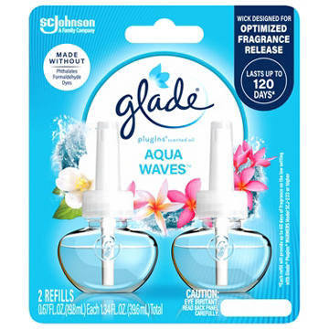 Glade PlugIns Scented Oil Air Freshener Refills - Aqua Waves
