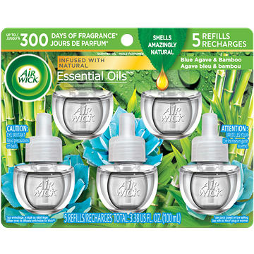 Air Wick Scented Oil Refill, Plug In Air Freshener, Blue Agave and Bamboo