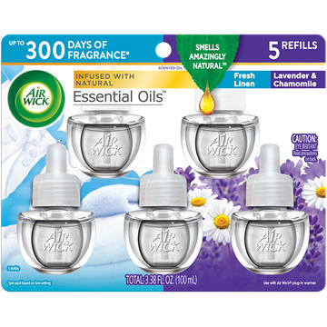 Air Wick Scented Oil Refill, Plug In Air Freshener, Fresh Linen and Lavender