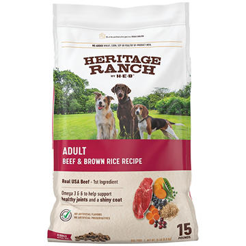 Heritage Ranch by H-E-B Adult Dry Dog Food - Beef & Brown Rice