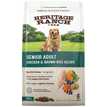 Heritage Ranch by H-E-B Senior Adult Dry Dog Food - Chicken & Brown Rice