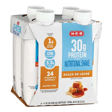 H-E-B 30g Protein Nutritional Shakes 4 pk Bottles - Dulce de Leche