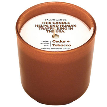 Calyan Wax Co. 100% Soy Wax Candle - Cedar + Tobacco
