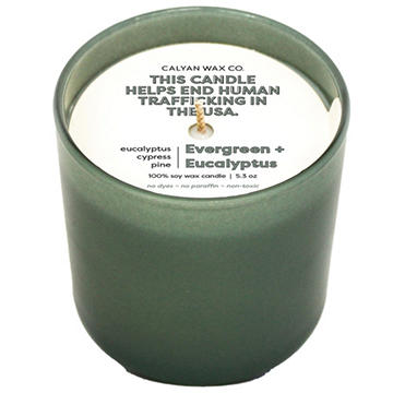 Calyan Wax Co. 100% Soy Wax Candle - Evergreen + Eucalyptus