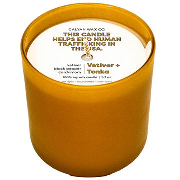Calyan Wax Co. 100% Soy Wax Candle - Vetiver + Tonka