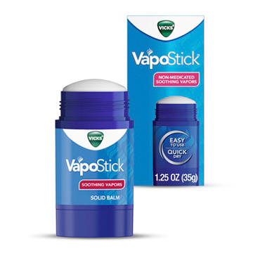 Vicks VapoStick, Solid Balm, Soothing Non-Medicated Vicks Vapors, Easy-To-Use No-Touch Applicator