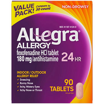 Allegra Adult 24 Hr Allergy Non-Drowsy Antihistamine Tablets