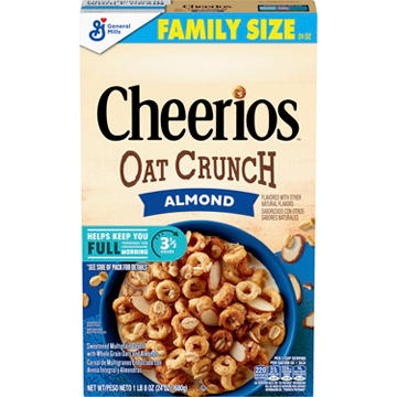 General Mills Oat Crunch Almond Cheerios Cereal - Family Size