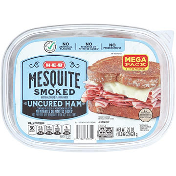 H-E-B Mesquite-Smoked Ham Lunch Meat - Mega Pack