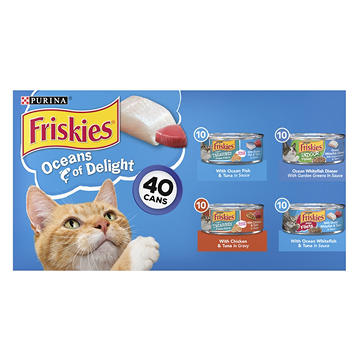Friskies Purina Wet Cat Food Variety Pack - Oceans of Delight Flaked and Prime Filets