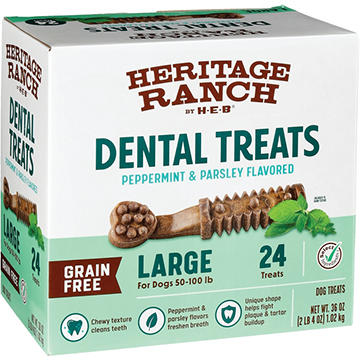 Heritage Ranch by H-E-B Grain Free Peppermint & Parsley Large Breed Dental Dog Treats