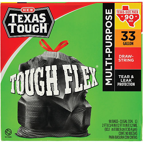 H-E-B Texas Tough Drawstring Trash Bags, 10 Gallon