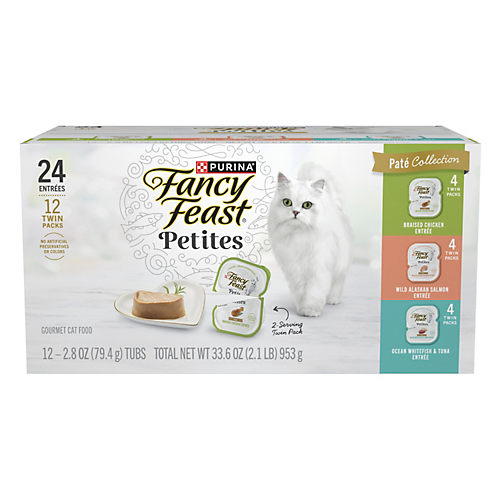 Fancy Feast Purina Fancy Feast Gourmet Wet Cat Food Variety Pack Petites Pate Collection break apart tubs 24 servings Shop Food at H E B