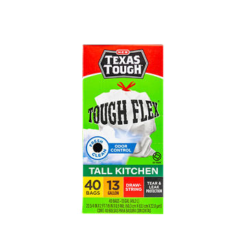 H-E-B Texas Tough Tall Kitchen Flex Trash Bags, 13 Gallon - Fresh Scent