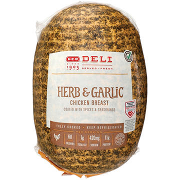 H-E-B Deli Herb & Garlic Chicken Breast, Custom Sliced