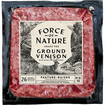 Force of Nature Grass Fed Ground Venison with Ground Beef Added