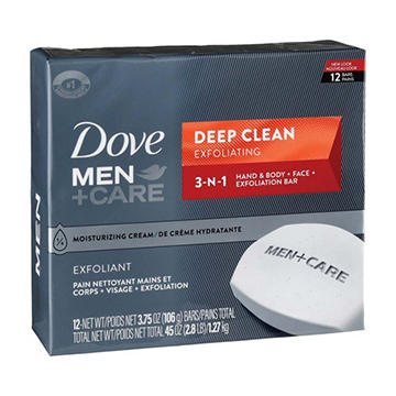 Dove Men+Care Care Deep Clean Exfoliating 3 In 1 Bar Soap