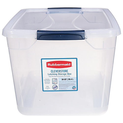 United Solutions Plastic Latching Clever Store Containe, Clear, 95 qt