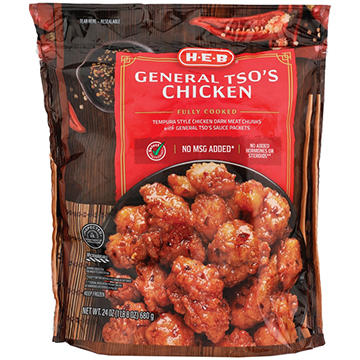 H-E-B Frozen Fully Cooked General Tso's Chicken