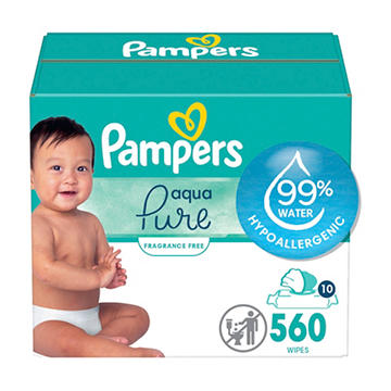 Pampers Aqua Pure Baby Wipes with Pop-Top