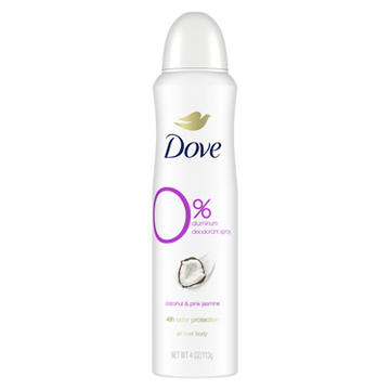 Dove 0% Aluminum Deodorant Spray - Coconut & Pink Jasmine