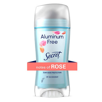 Secret Aluminum Free Deodorant for Women, Dry Solid, Rose