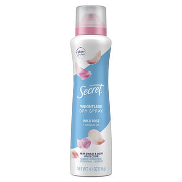 Secret Weightless Dry Spray Antiperspirant Deodorant - Wild Rose + Argan Oil
