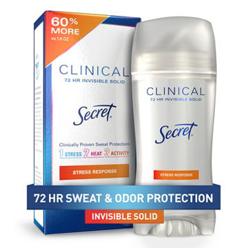 Secret Clinical Strength Invisible Solid Antiperspirant and Deodorant - Stress Response Scent