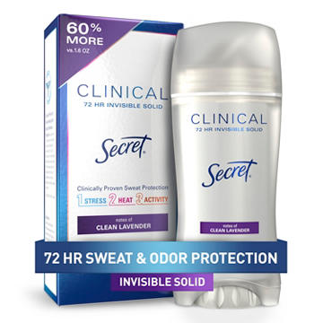 Secret Clinical Strength Invisible Solid Antiperspirant and Deodorant  - Clean Lavender