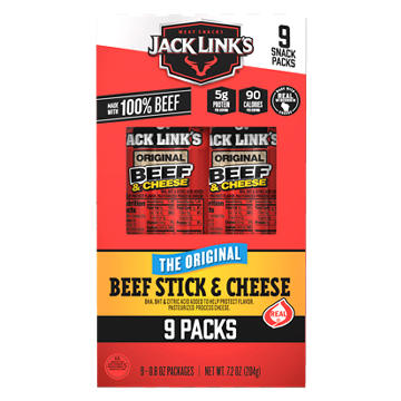 Jack Link's 5g Protein Original Beef Stick & Cheese Snack Packs