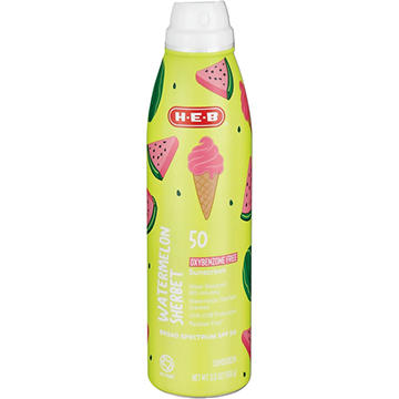 H-E-B Kids Oxybenzone Free Watermelon Sherbet Sunscreen Spray – SPF 50