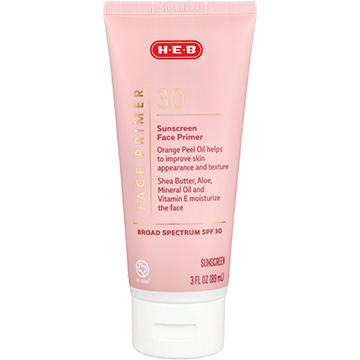 H-E-B Face Primer Broad Spectrum Sunscreen Lotion – SPF 30