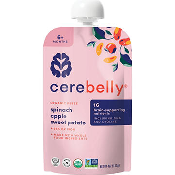 Cerebelly Organic Baby Puree Pouch - Spinach Apple Sweet Potato