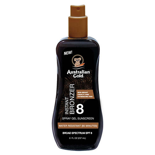australian gold spf 50 spray gel sunscreen with instant bronzer