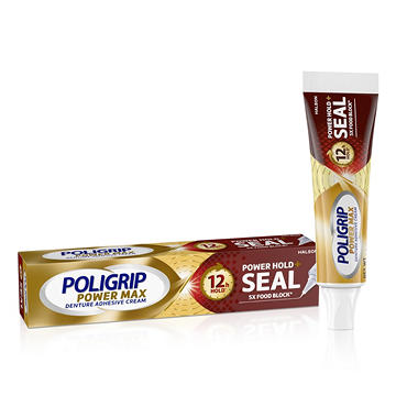 Super Poligrip Poligrip Power Max Power Hold + Seal Denture Cream, Flavor Free