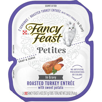 Fancy Feast Purina Petites Gourmet Wet Cat Food - With Roasted Turkey Entrée with Sweet Potato in Gravy