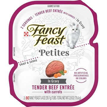 Fancy Feast Purina Petites Gourmet Wet Cat Food - Tender Beef Entree With Carrots in Gravy