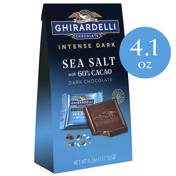 Ghirardelli Intense Dark Sea Salt Dark Chocolate Squares with 60% Cacao