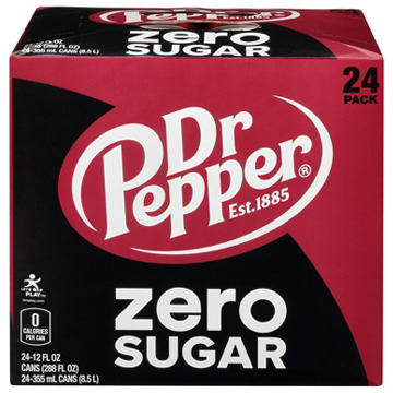 Dr Pepper Zero Sugar Soda 24 pk Cans