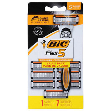 BIC Flex 5 Refillable Razor + 7 Cartridges