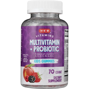 H-E-B Vitamins Kids Multivitamin + Probiotic Gummies