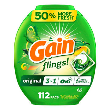 Gain Flings Laundry Detergent Pacs - Original Scent with Oxi Boost & Febreze