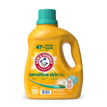 Arm & Hammer Sensitive Skin HE Liquid Laundry Detergent, 105 Loads - Fresh