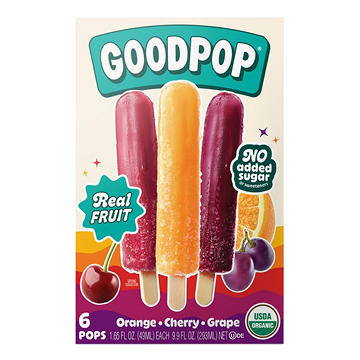 GoodPop No Added Sugar Pops Variety Pack - Orange, Cherry & Grape