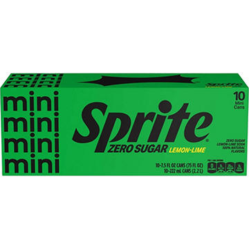 Sprite Zero Sugar Soda Soft Drink 10 pk Mini Cans