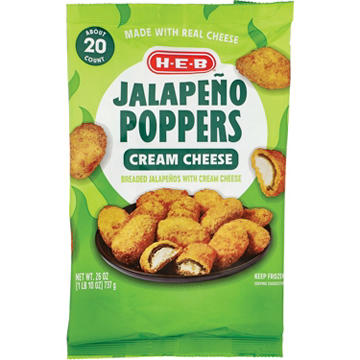 H-E-B Frozen Cream Cheese-Stuffed Breaded Jalapeño Poppers