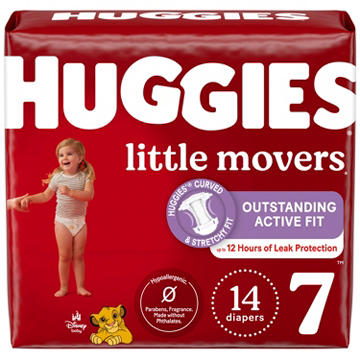 Huggies Little Movers Baby Diapers - Size 7