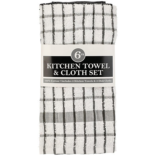 Ritz Taupe Cotton Kitchen Towel & Cloth Set - Shop Kitchen Linens at H-E-B